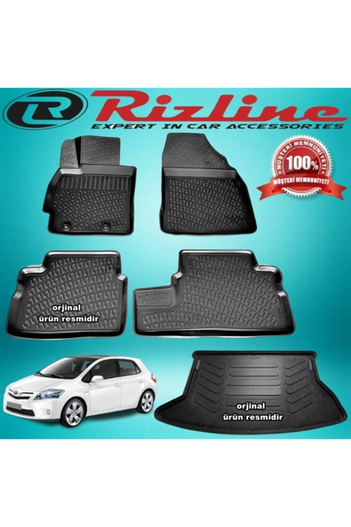 Toyota Auris 3D Paspas+Bagaj Havuzu Siyah 2007-2012 Arası