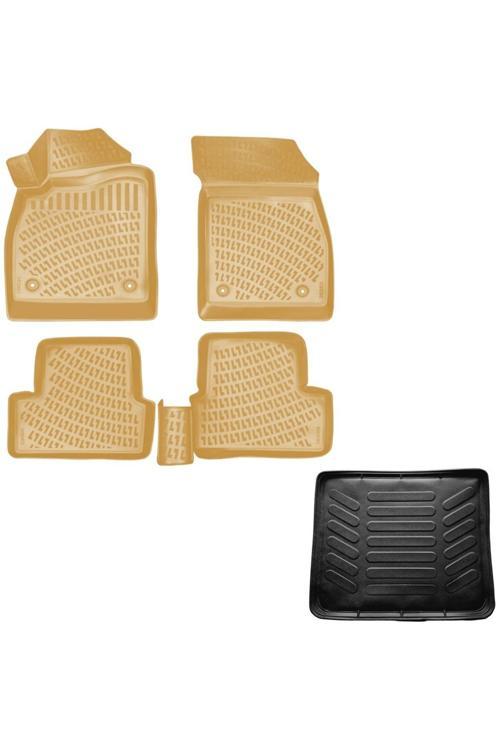 Chevrolet Cruze Hb 3D Havuzlu Paspas Bej Renk + 3D Bagaj Havuzu Paspası Hb 2011 Sonrası Rizline