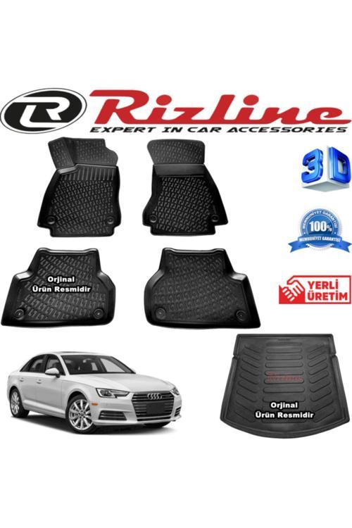 Audi A4 B9 3D Paspas+ 3D Bagaj Havuzu Sedan 2015-2020 Arası Siyah Set