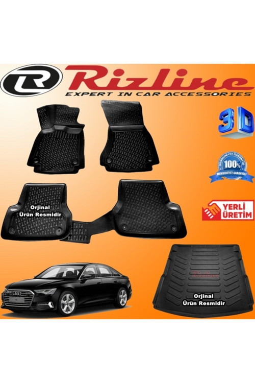 Audi A6 3D Paspas + 3D Bagaj Havuzu 2015 - 2019 Arası Siyah Set