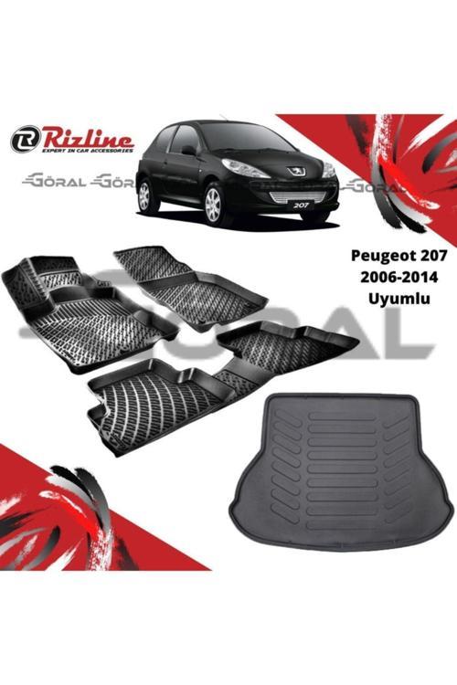 Peugeot 207 2006-2014 Uyumlu Paspas Ve Bagaj Havuzu Set