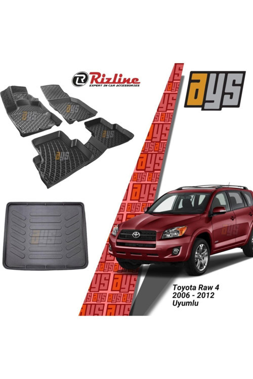 Toyota Raw 4 2006-2012 3D Havuzlu Paspas + Bagaj Havuzu