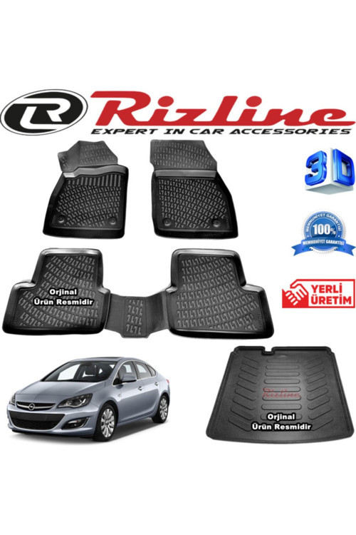 Opel Astra J Sedan 3D Paspas + 3D Bagaj Havuzu 2012-2018 Arası Siyah