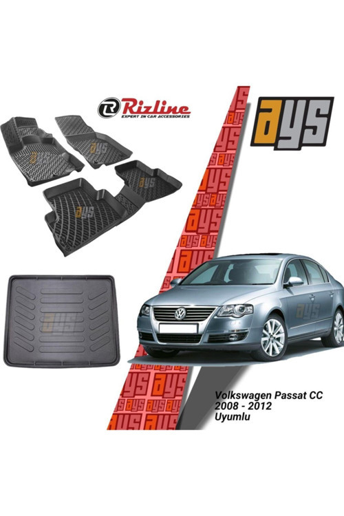 Volkswagen Passat Cc 2008-2012 3D Havuzlu Paspas + Bagaj Havuzu