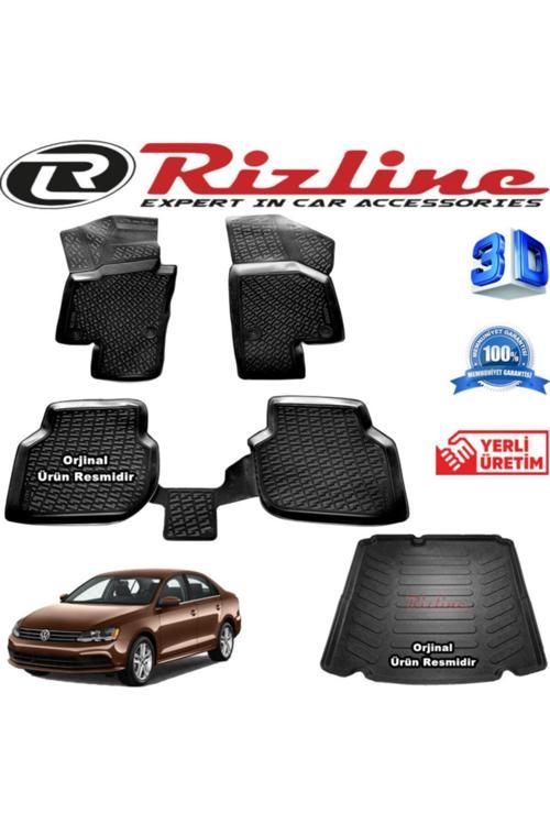 Vw Jetta 3D Paspas + 3D Cepsiz Bagaj Havuzu 2011-2015 Arası Siyah Set