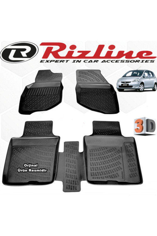 Honda Jazz 3D Paspas Havuzlu Hb 2002 - 2008 Arası 4 Parça Siyah Set