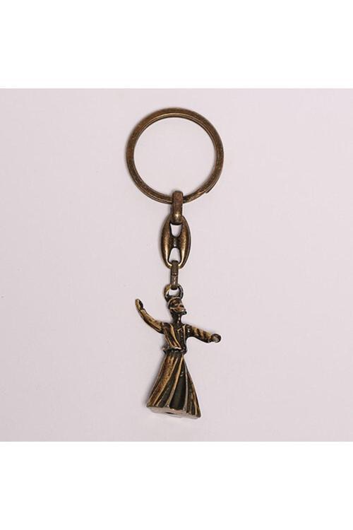 Bronz Mevlana Figürlü Krom Anahtarlık