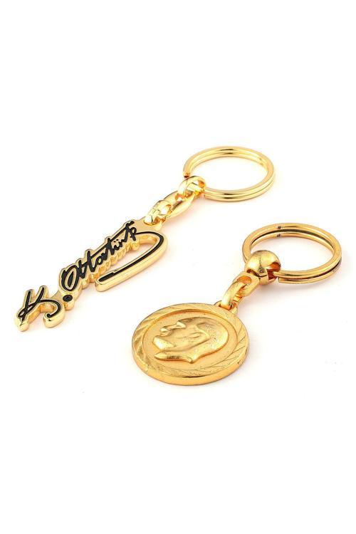 Mustafa Kemal Atatürk Gold Ve İmza Anahtarlık ''Newlifepromosyon'' Mdl36