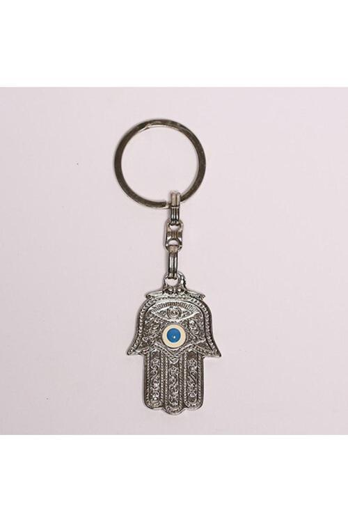 Fatmanın Eli Temalı Gümüş Rengi Metal Anahtarlık