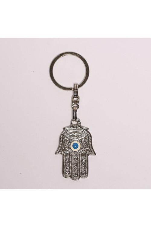 Fatmanın Eli Temalı Gümüş Rengi Metal Anahtarlık