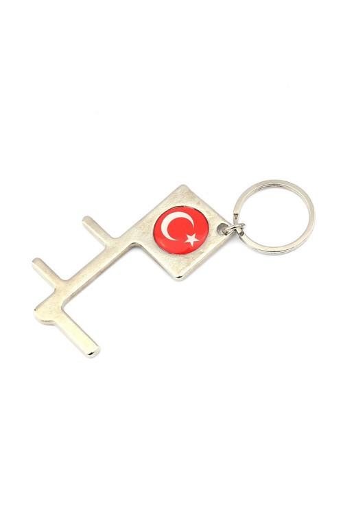 Türk Bayrağı Güvenli Temas Anahtarlık