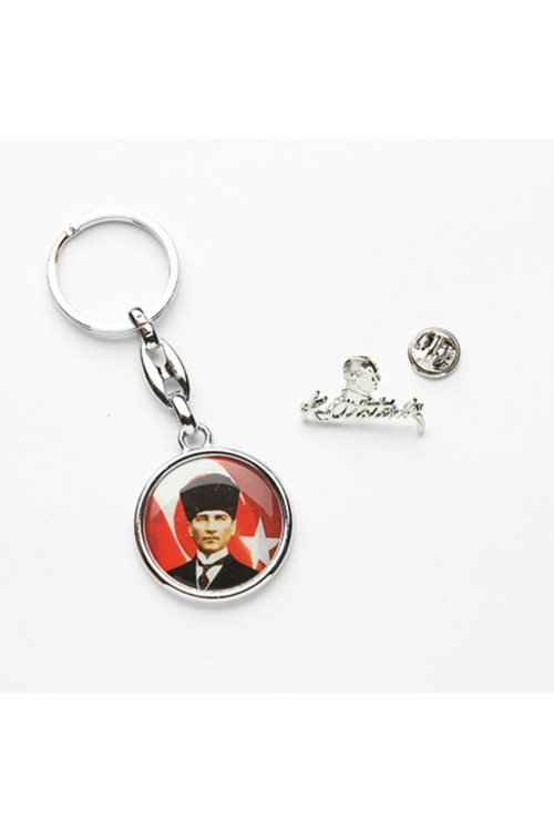 Mustafa Kemal Atatürk Tasarımlı Anahtarlık + Imza Rozet