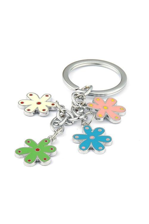 Renkli Çiçek Tasarımlı Anahtarlık ''Newlifepromosyon'' Mdl551