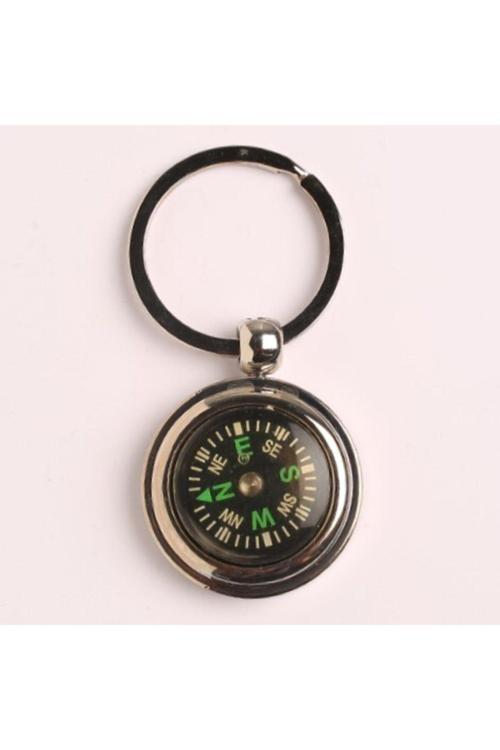 Yenihayat Pusulalı Çelik Anahtarlık-Metalik Renk