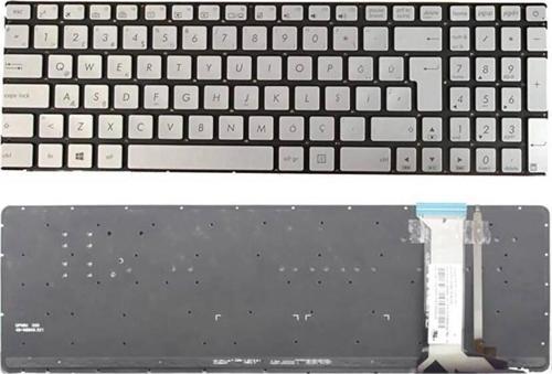 Asus ROG Q550L Uyumlu Notebook Klavyesi - Silver - TR - Backlit
