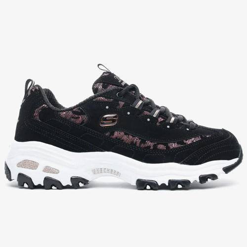D'Lites Fancy Leopard Memory Foam Womens Leather Sneaker Black Hafızalı Taban Hakiki Deri Kadın Günlük Spor Ayakkabı Siyah