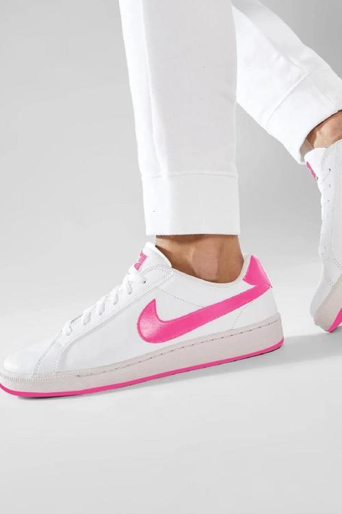 Court Vintage Majestic Leather Sneaker Hakiki Deri Günlük Spor Ayakkabı Beyaz Pembe