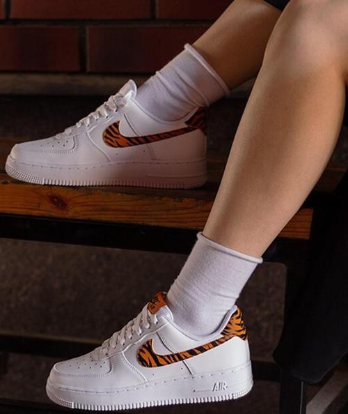 Air Force 1 07 AF1 Leather White Unisex Snaker Hakiki Deri Spor Ayakkabı Beyaz Leopar Swoosh