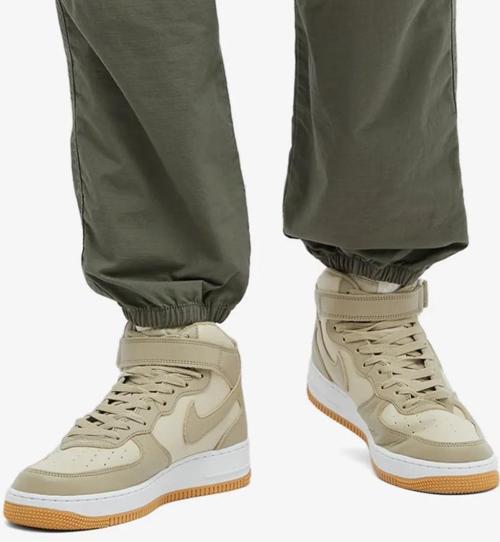 Air Force 1 Mid '07 Limestone Leather Unisex Hakiki Deri Bilekli Sneaker Ayakkabı Yeşil