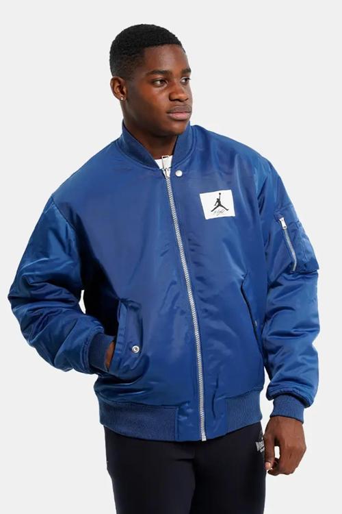 Jordan Reversible Synthetic Fill Essentials Statement Varsity Jacket Dokuma Çift Taraflı Bomber Ceket Mavi