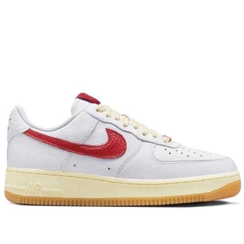 Air Force 1 '07 Leather White Hakiki Deri Unisex Sneaker Ayakkabı Beyaz Kırmızı Swoosh