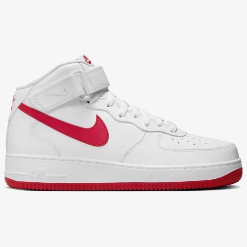 Air Force 1 '07 Mid Leather Unisex Sneaker Hakiki Deri Yüksek Bilek Günlük Spor Ayakkabı Beyaz
