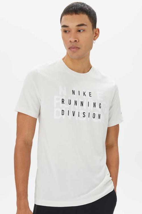 Dri Fit Running Division Men's Tee Erkek Koşu Antrenman Tişörtü Beyaz