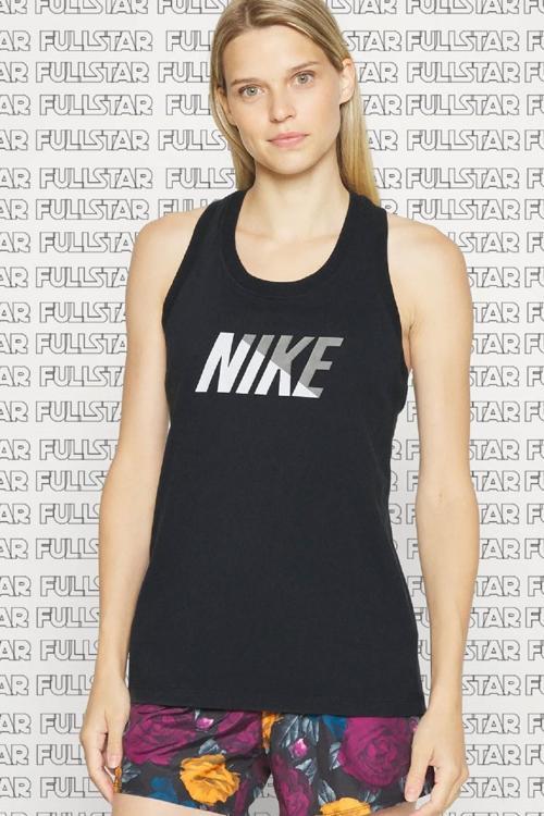 Tee Dri Fit Tank Top Cotton Pamuklu Askılı Siyah Kadın Atlet