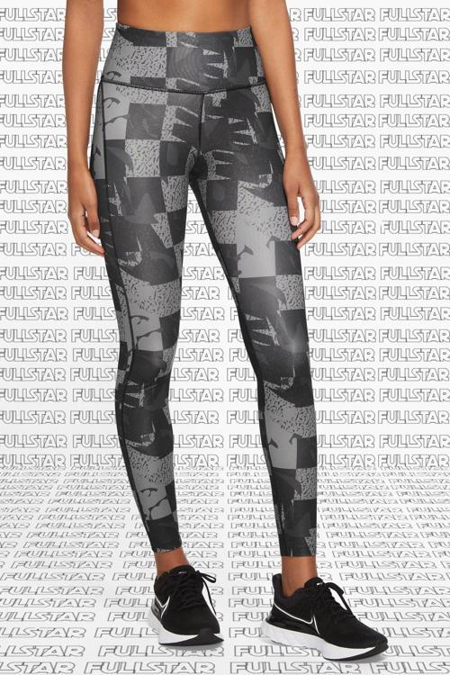 Epic Fast Leggings Graphic 7/8 Baskılı Çok Cepli Toparlayıcı Tayt Siyah