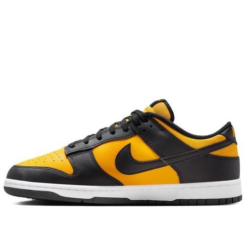 Dunk Low Leather Mens Sneaker Hakiki Deri Sarı Siyah Günlük Spor Ayakkabı