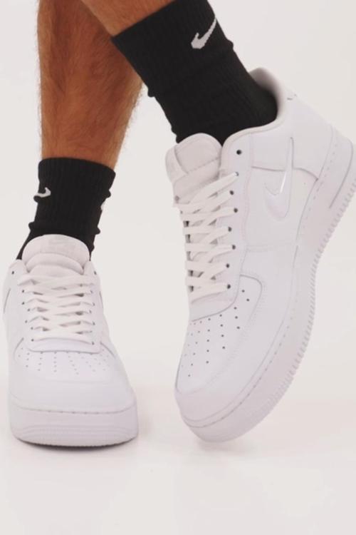 Air Force 1 Jewel Leather Sneaker Hakiki Deri Erkek Günlük Spor Ayakkabı Beyaz