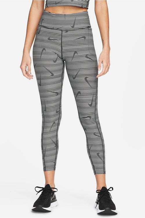 Dri-Fit Mid Rise Leggings 7/8 3 Cepli Toparlayıcı Tayt Siyah Gri