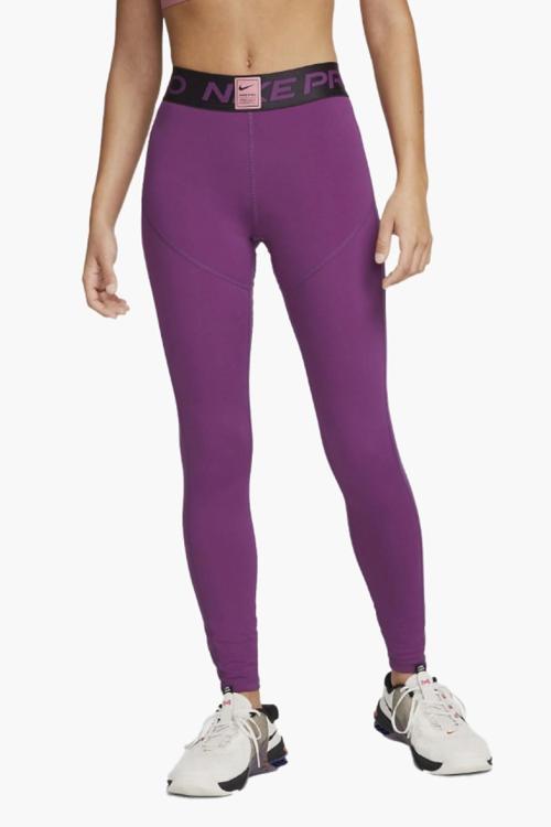 Training Pro Dri Fit Grappic Mid Rise Leggings Purple Toparlaycı Kadın Antrenman Taytı Mor