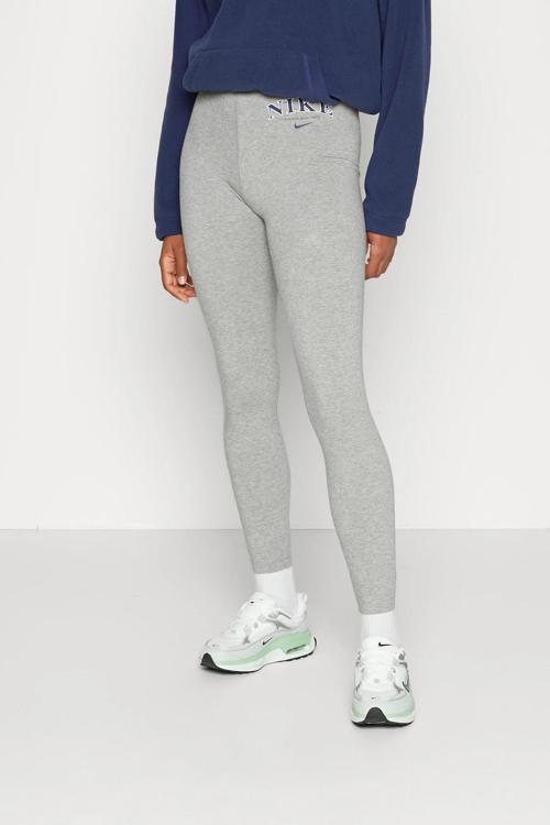 Sportswear High Rise Leggings Gray Yüksek Belli Pamuklu Kadın Tayt Gri