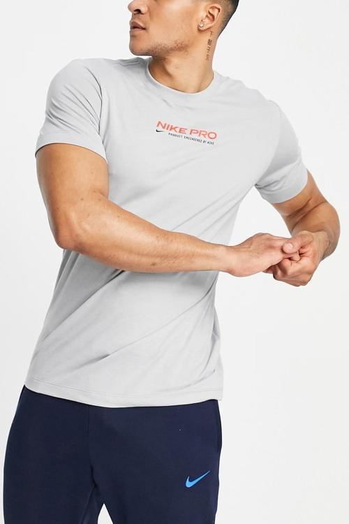 Pro Dri Fit Training Logo Tshirt Grey Erkek Tişört Gri