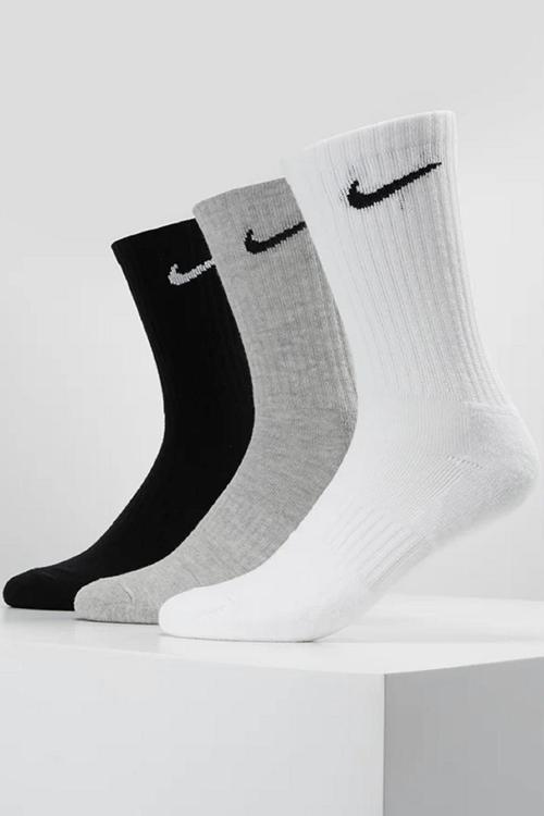 Dri Fit Everyday 3 Pack White Black Gray 3 lü Unisex Soket Çorap