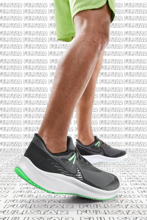 Quest 3 Shield Walk Run Shoes Water Rpll. Reflektörlü Yürüyüş Koşu Ayakkabısı Siyah Yeşil