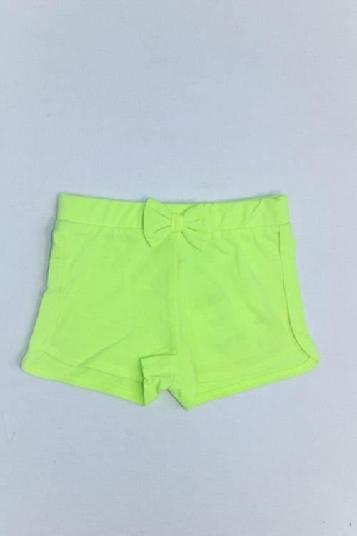 Neon Yeşil Kız Çocuk Şort
