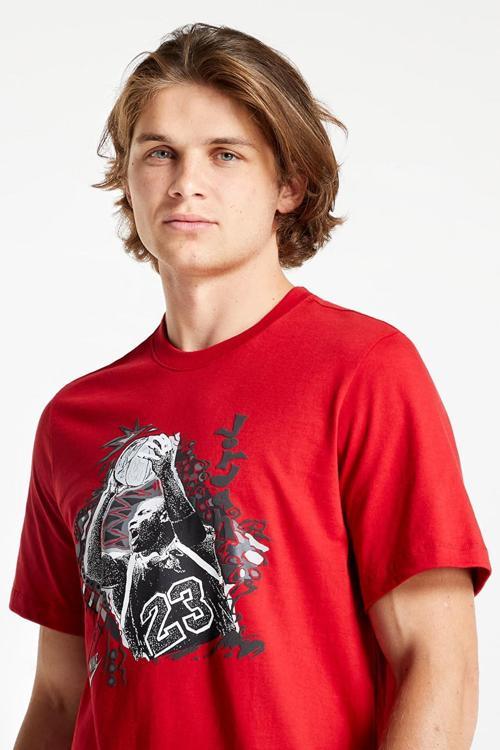 Jordan Vintage Graphic Short Sleeve Red Tee Jordan 23 Nostaljik Grafikli Erkek Tişört Kırmızı