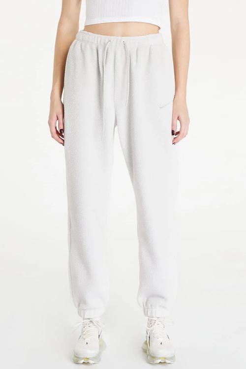 Sportswear Plush Stone Sherpa Oversize Sweatpants Kadın Geniş Kalıp Yüksek Bel Peluş Eşofman Altı Taş