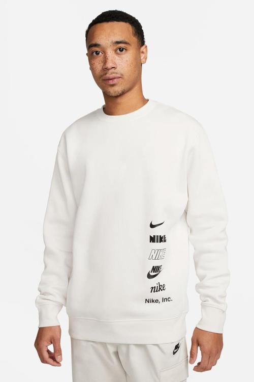 Sportswear Club Fleece Franch Terry Sweatshirt Şardonlu Erkek Sweatshirt Krem