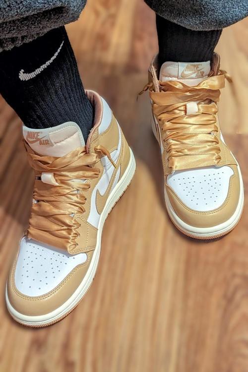 Air Jordan 1 MID Leather Unisex Sneaker Hakiki Deri Bilekli Günlük Spor Ayakkabı Taba