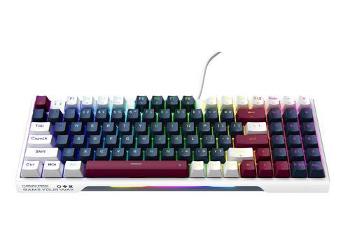 K500 Pro-B94 Kablolu Silver Switch RGB Mavi İngilizce Gaming Klavye