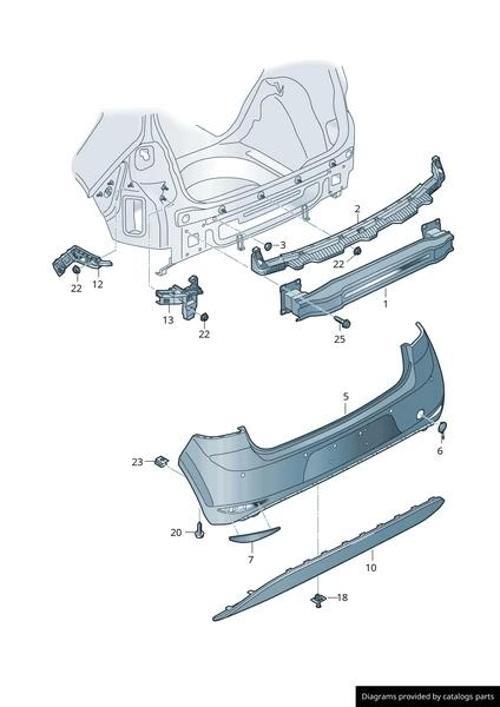 2017-2020 Volkswagen Golf 7 Karlık (Arka Tampon Altı)(Nikelaj Çıtasız)(Spoıler)(Bfn) (Oem No:5G68075