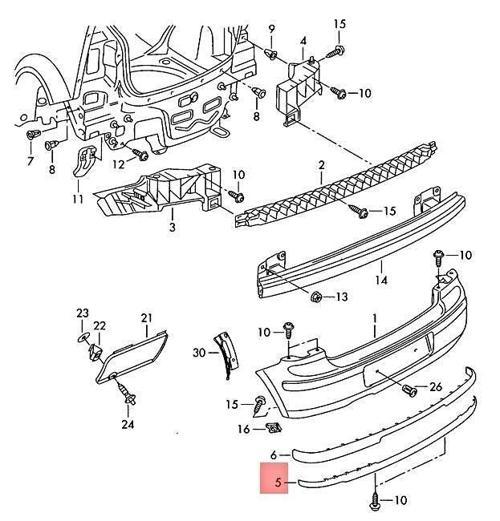 Tampon Alt Koruyucu Karlık Polo 02-09 Arka (Oem No: 6Q6807521B41)