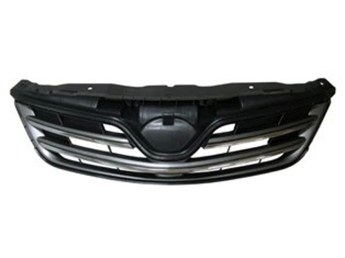 Toyota Corolla- E150- 10/13; Ön Panjur Siyah (Nikelaj Kaplamalı) (Üst Koruma Plastikli) (Fpı) (Oem N