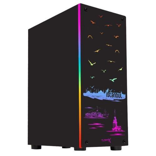 İstanbul 1x Fan Siyah USB 3.0 (Powersız) ATX Ön Panel RGB Led Ofis Kasası