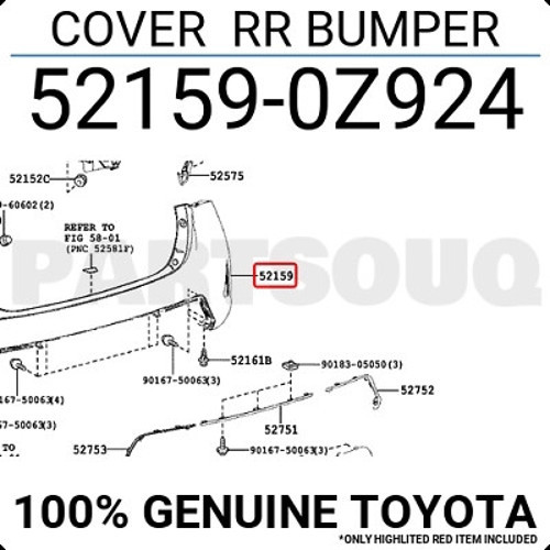 Tampon Auris 2015-2018 Arka (Oem No:521590Z924)