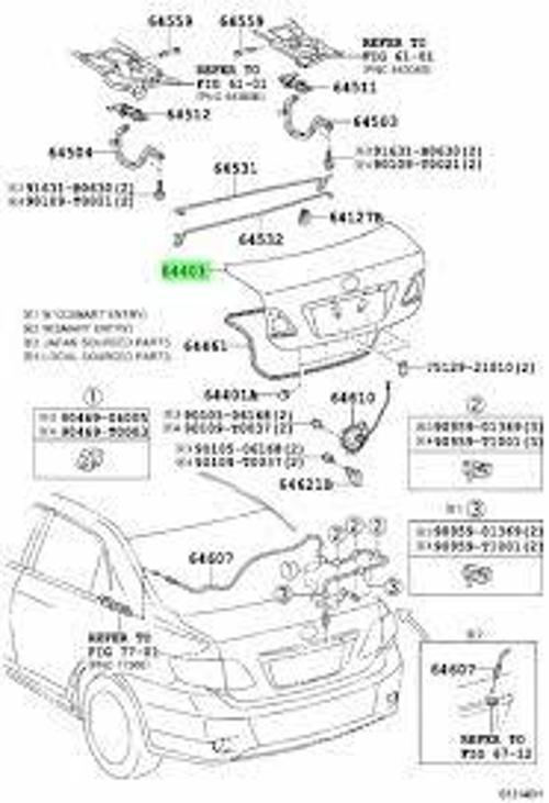 Kaput Bagaj Corolla 07-09 None (Oem No: 6440102380N)