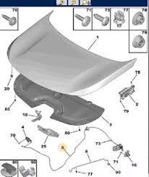 Kaput Açma Telı Psa 3008(P84)/5008(P87) Bm 16- (Oem No: 9813562180)
